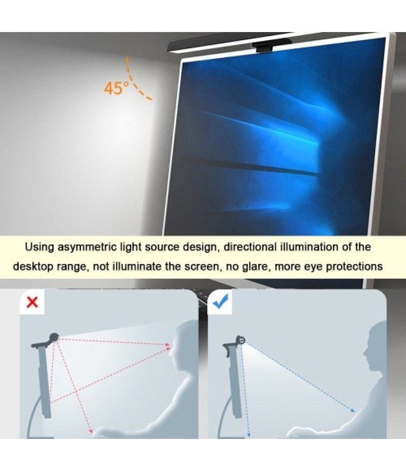 Stepless Dimming LED Lamp For Computers Monitor USB Reading Light Computers Screen Clip-on Lamp Eye Protect Light