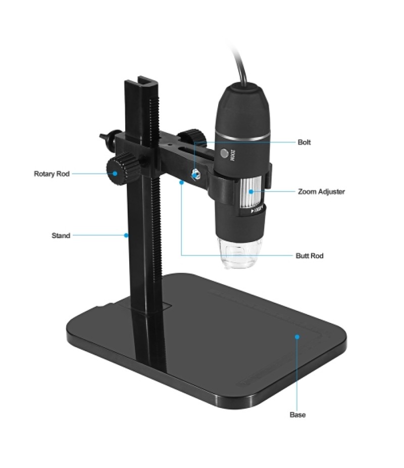 USB Digital Microscope 1000X Electronic Endoscope 8 LED 2 Million Pixels