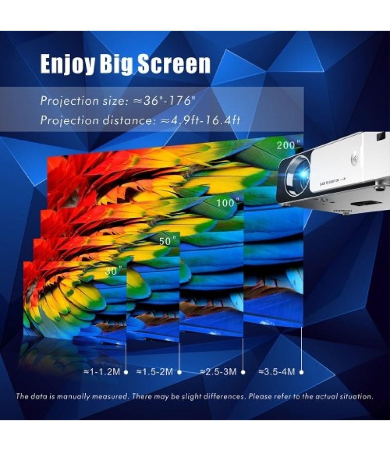 LCD T6 Smart Wifi Projector Support 1080p HD LED Portable Mini Projector Video For Home Theater Game Movie Cinema US Plug