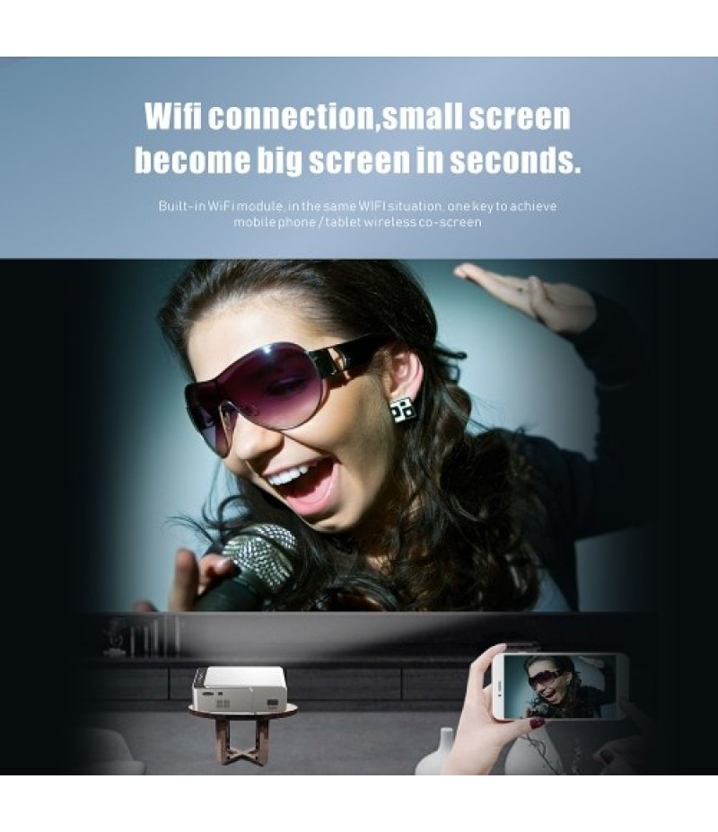 LCD T6 Smart Wifi Projector Support 1080p HD LED Portable Mini Projector Video For Home Theater Game Movie Cinema US Plug
