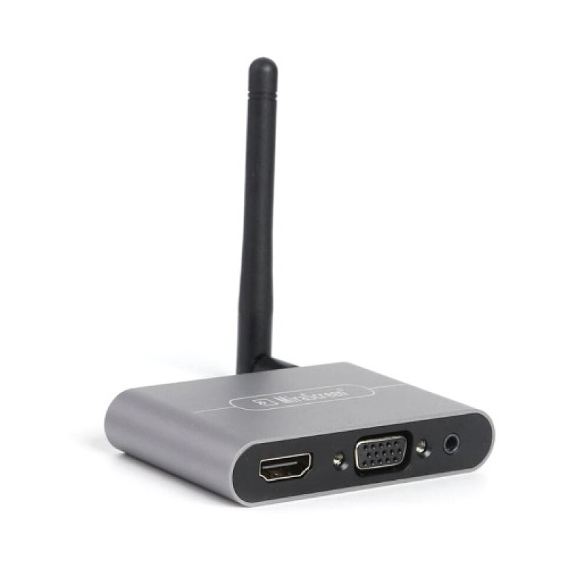 X6W Plus 4K Wireless Display Receiver 2.4GHz&amp;5GHz Dual-frequency Wireless Dongle with External Antenna HD VGA Audio Ports