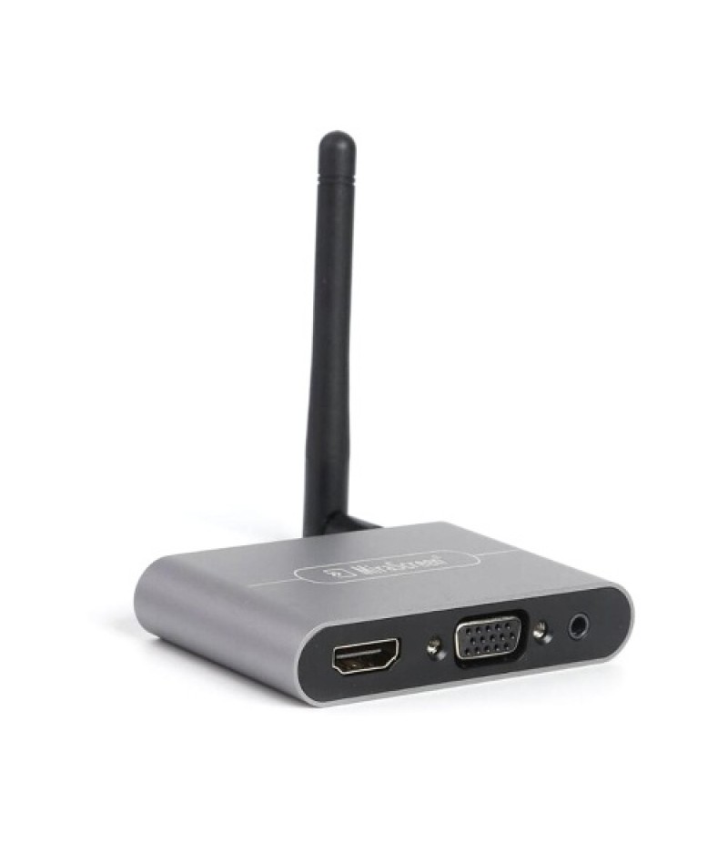 X6W Plus 4K Wireless Display Receiver 2.4GHz&amp;5GHz Dual-frequency Wireless Dongle with External Antenna HD VGA Audio Ports