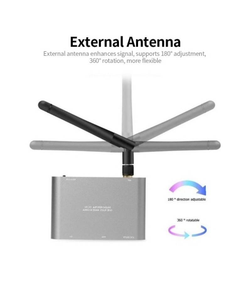 X6W Plus 4K Wireless Display Receiver 2.4GHz&amp;5GHz Dual-frequency Wireless Dongle with External Antenna HD VGA Audio Ports