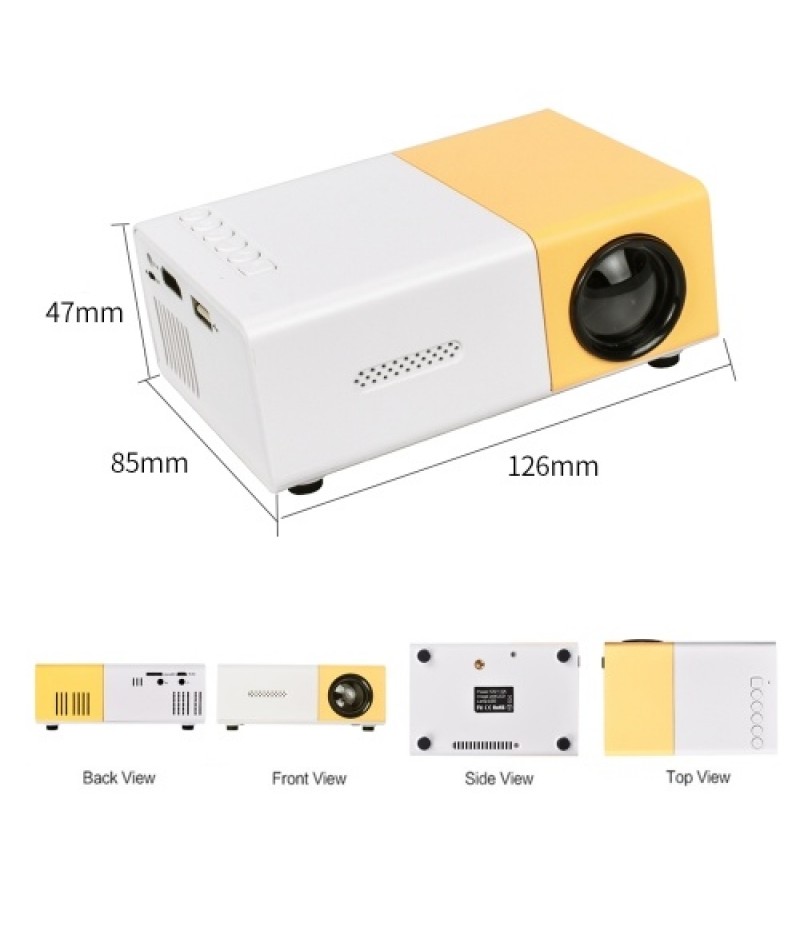 YG300 LED Projector Home Office Mini Portable 1080P Full HD with Remote Control Projector EU Plug