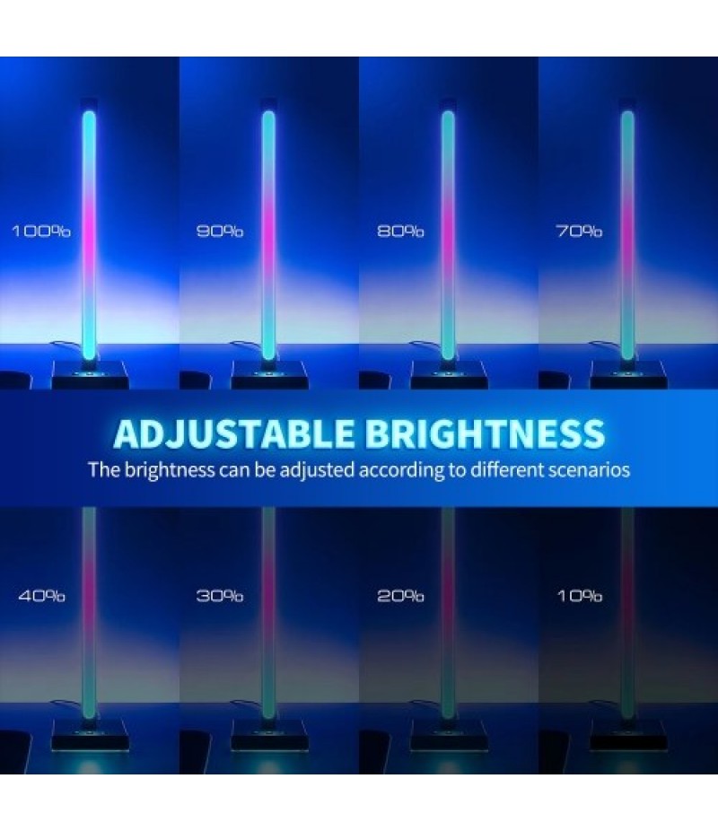 Smart RGB Desktop Pickup Atmosphere Lamp Music Rhythm Light Bar Support APP Control for Living Room Bedroom Party(2PCS)