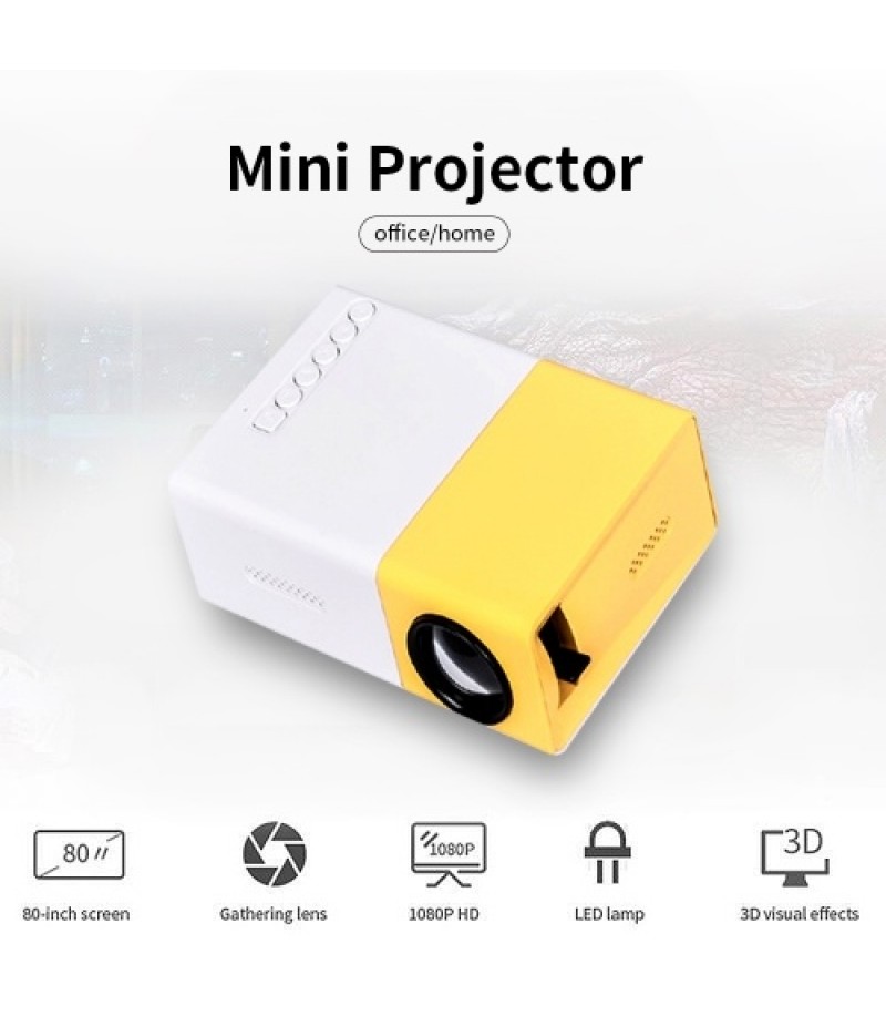 YG300 LED Projector Home Office Mini Portable 1080P Full HD with Remote Control Projector EU Plug