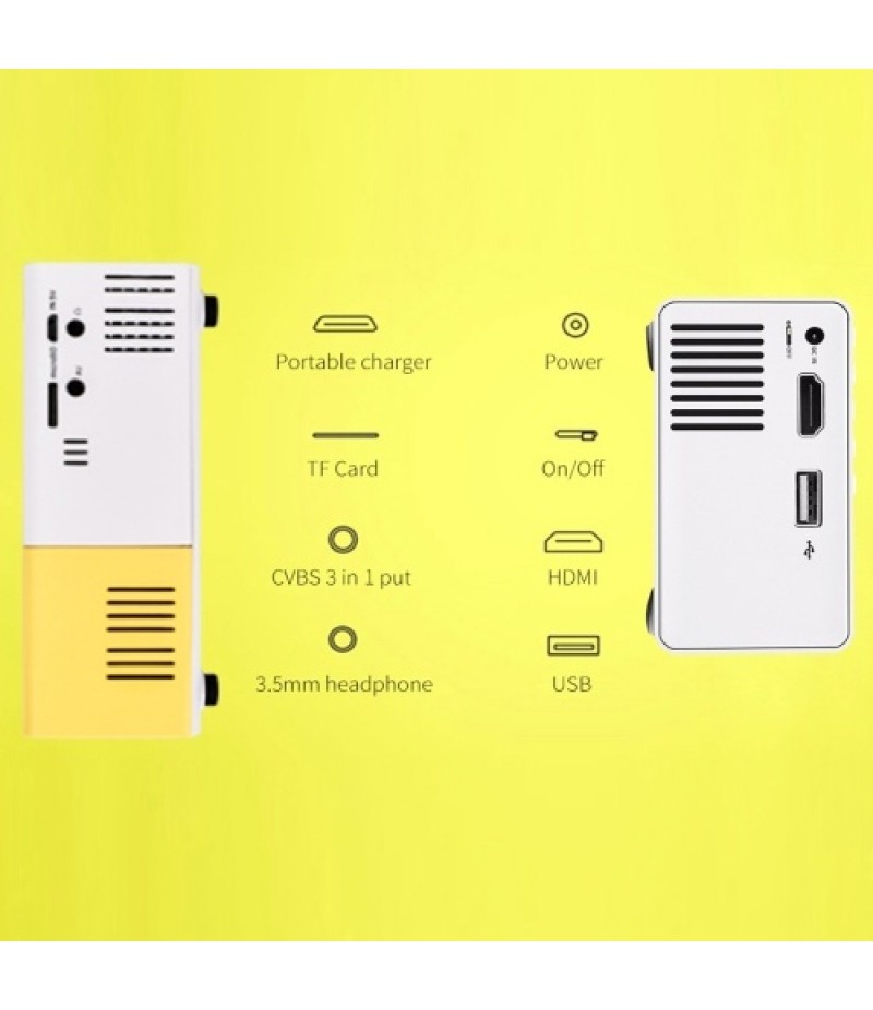 YG300 LED Projector Home Office Mini Portable 1080P Full HD with Remote Control Projector EU Plug