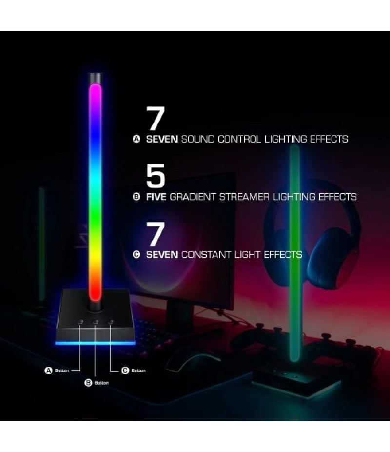 Smart RGB Desktop Pickup Atmosphere Lamp Music Rhythm Light Bar Support APP Control for Living Room Bedroom Party(2PCS)