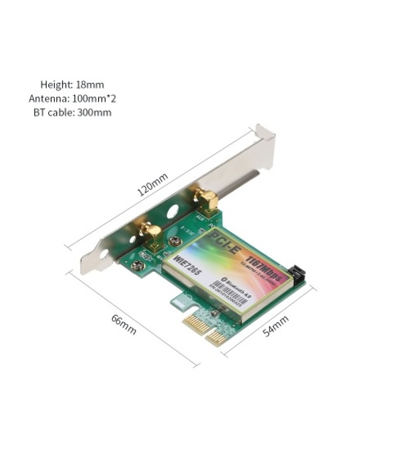WiFi Card AC 1200Mbps BT4.0 Wireless PCIe Network Adapter Card 5.8GHz/2.4GHz Dual Band PCI Express Network Card