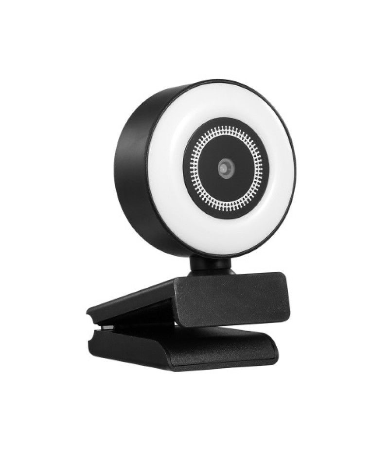 1080P HD Webcam with Ring Light Mini Autofocus Webcam Built in Microphone Webcam for Video/Live Streaming/Videoconferencing