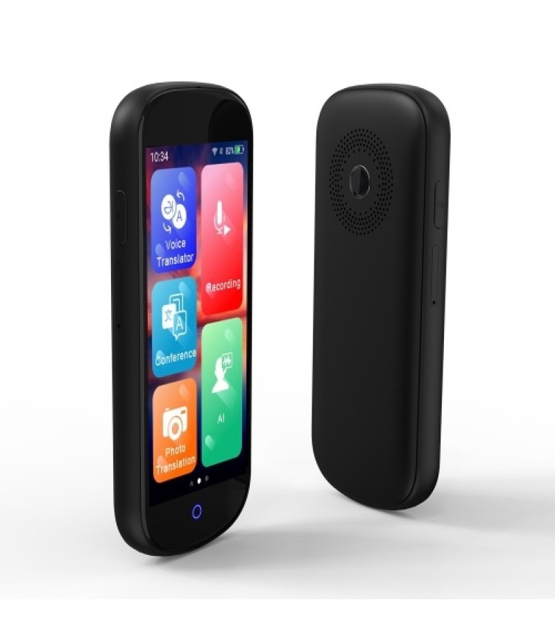 V12 4G Smart Translator Support Online/Offline/Photo Translation with 4 inch Touch Screen 2000mAh Battery SIM Card Slot Black