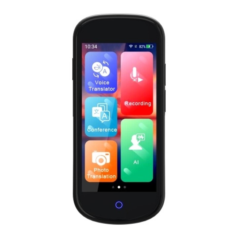 V12 4G Smart Translator Support Online/Offline/Photo Translation with 4 inch Touch Screen 2000mAh Battery SIM Card Slot Black