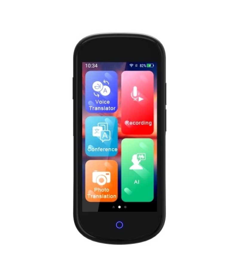V12 4G Smart Translator Support Online/Offline/Photo Translation with 4 inch Touch Screen 2000mAh Battery SIM Card Slot Black
