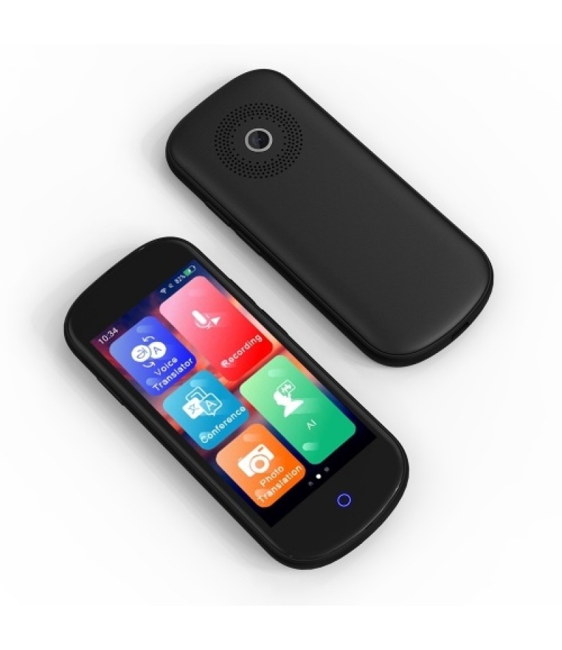V12 4G Smart Translator Support Online/Offline/Photo Translation with 4 inch Touch Screen 2000mAh Battery SIM Card Slot Black