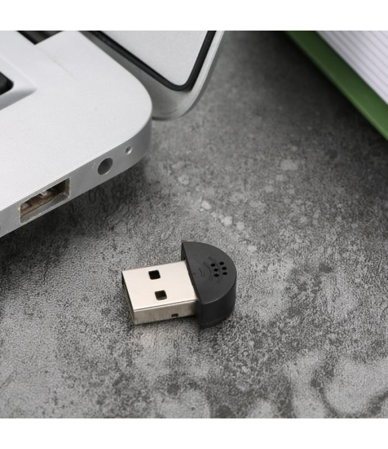USB 2.0 Mini Microphone Mic Audio Adapter Driver Free for Laptop Desktop PC - Skype / MSN / VOIP / Voice Recognition Software