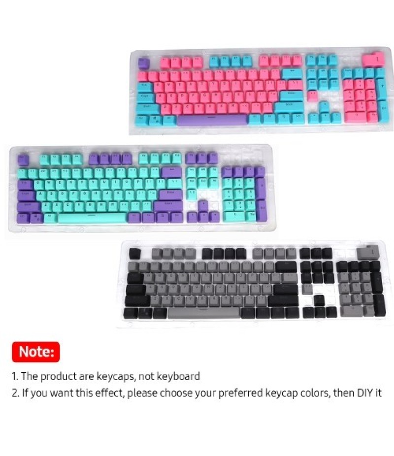 104 Keys Two-color Injection Molding PBT Keycap Set OEM Profile for Mechanical Keyboard White(Only Keycaps)