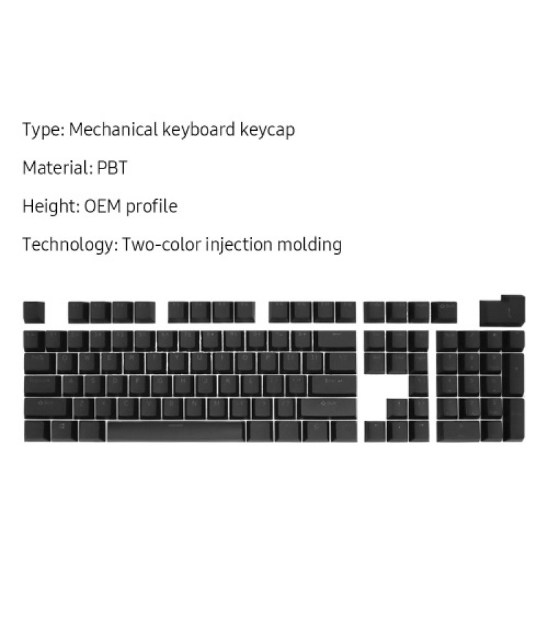 104 Keys Two-color Injection Molding PBT Keycap Set OEM Profile for Mechanical Keyboard White(Only Keycaps)