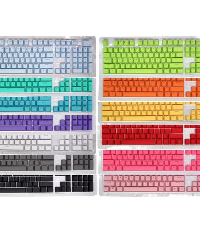 104 Keys Two-color Injection Molding PBT Keycap Set OEM Profile for Mechanical Keyboard White(Only Keycaps)