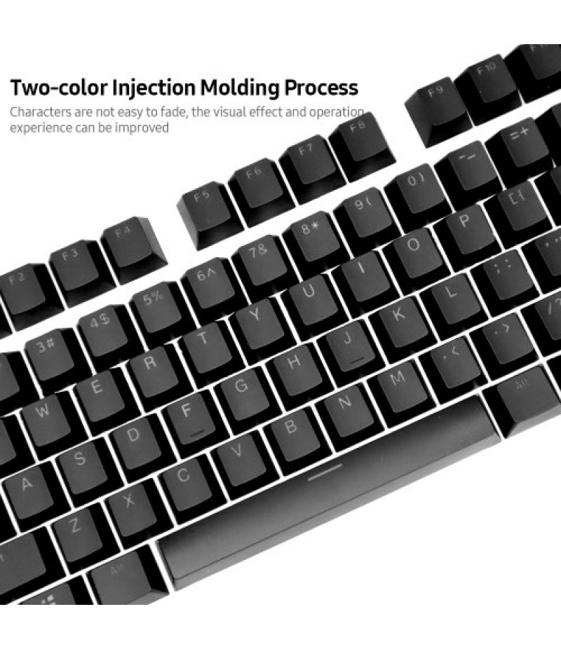 104 Keys Two-color Injection Molding PBT Keycap Set OEM Profile for Mechanical Keyboard White(Only Keycaps)