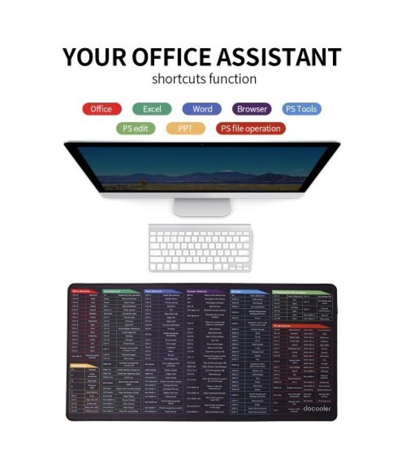  Oversized Gaming Mouse Pad Keyboard Shortcuts Mouse Pad Computer Office Waterproof Non-slip Large Desk Pad