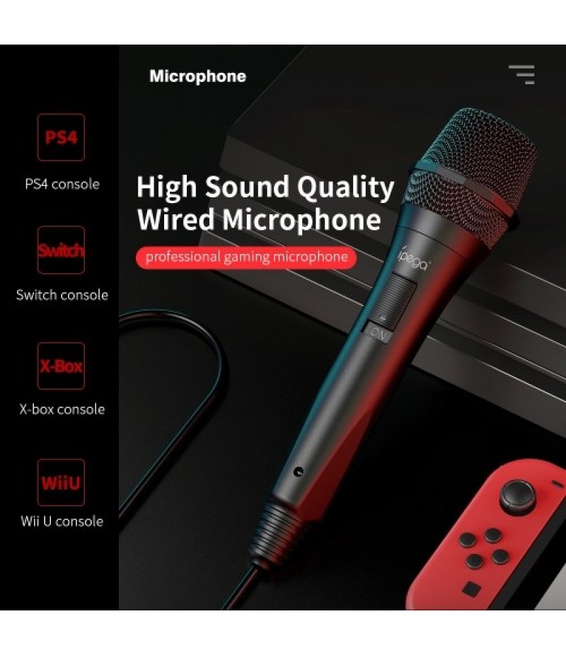 IPEGA PG-9209 Wired Gaming Microphone USB2.0 Interface High Sound Quality Microphone for Switch/PS4/X-box/Wii U Console