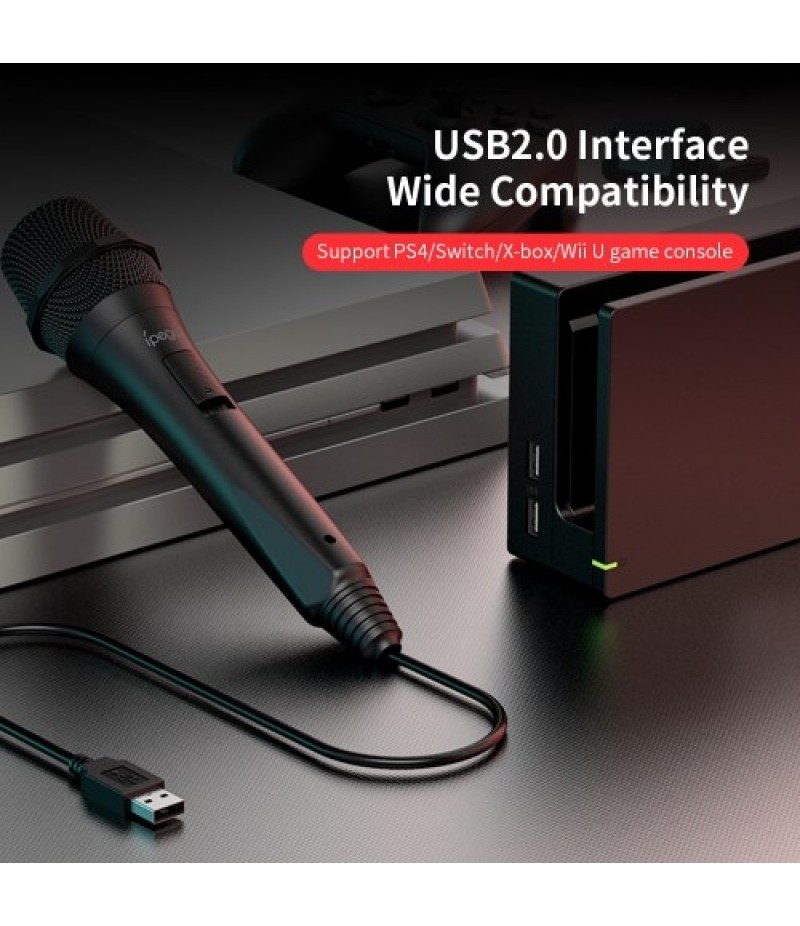 IPEGA PG-9209 Wired Gaming Microphone USB2.0 Interface High Sound Quality Microphone for Switch/PS4/X-box/Wii U Console