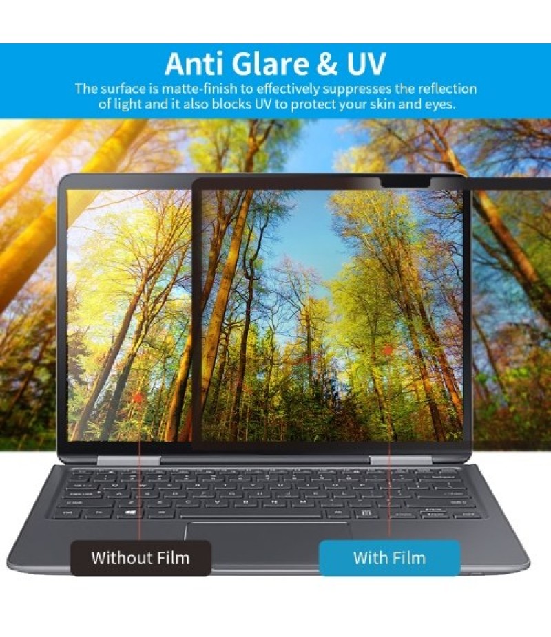 Removable Privacy Screen Filter Washable Reusable Anti-glare High-transmittance Screen Protector with PVC Panel for 14'' Laptop