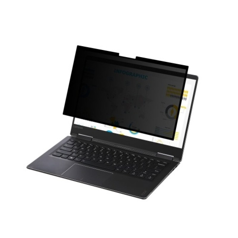 Removable Privacy Screen Filter Washable Reusable Anti-glare High-transmittance Screen Protector with PVC Panel for 14'' Laptop