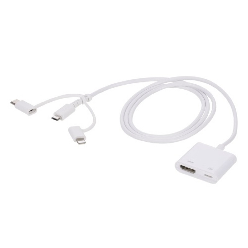 3 in 1 Digital AV Adapter 1080P HDTV Converter Phone Display Dongle USB to HD Adapter Compatible with  /Android/Type-C Phon