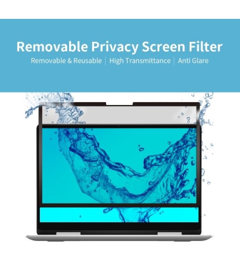 Removable Privacy Screen Filter Washable Reusable Anti-glare High-transmittance Screen Protector with PVC Panel for 14'' Laptop