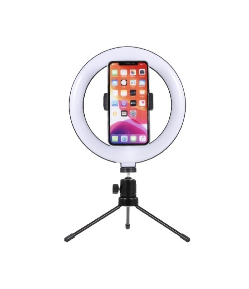 8inch LED Desktop Video Ring Light Selfie Lamp With Desktop Tripod Stand USB Plug For YouTube Tik Tok Live Streaming