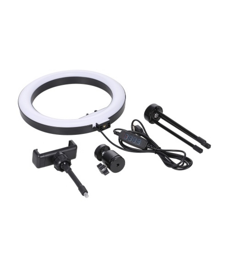 8inch LED Desktop Video Ring Light Selfie Lamp With Desktop Tripod Stand USB Plug For YouTube Tik Tok Live Streaming
