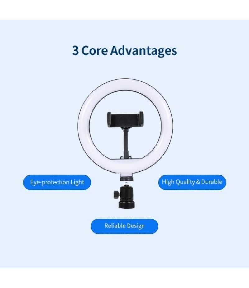 8inch LED Desktop Video Ring Light Selfie Lamp With Desktop Tripod Stand USB Plug For YouTube Tik Tok Live Streaming