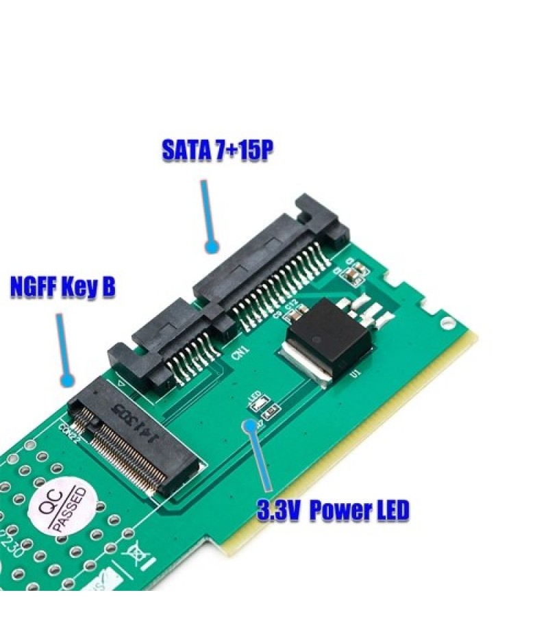 M.2 NGFF B-Key SSD to SATA Adapter DDR Memory Slot Expansion Board Raiser Riser Card Support 2230 2242 2260 2280 M2 SSD