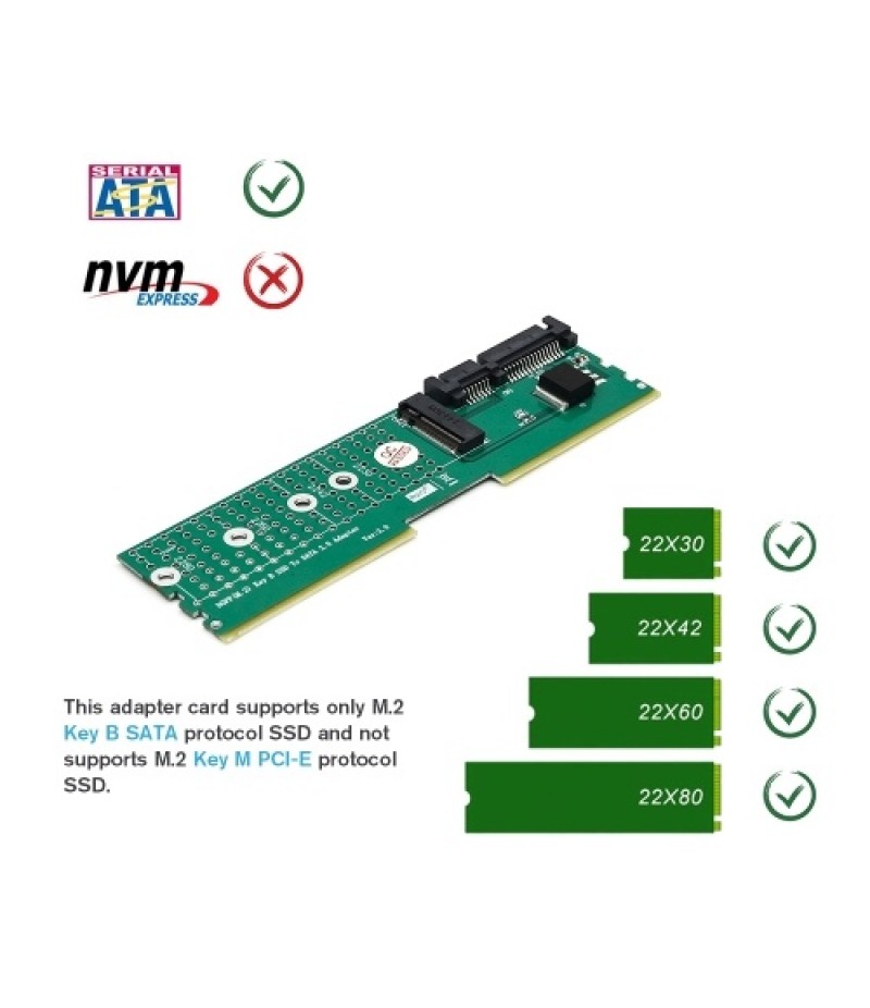 M.2 NGFF B-Key SSD to SATA Adapter DDR Memory Slot Expansion Board Raiser Riser Card Support 2230 2242 2260 2280 M2 SSD