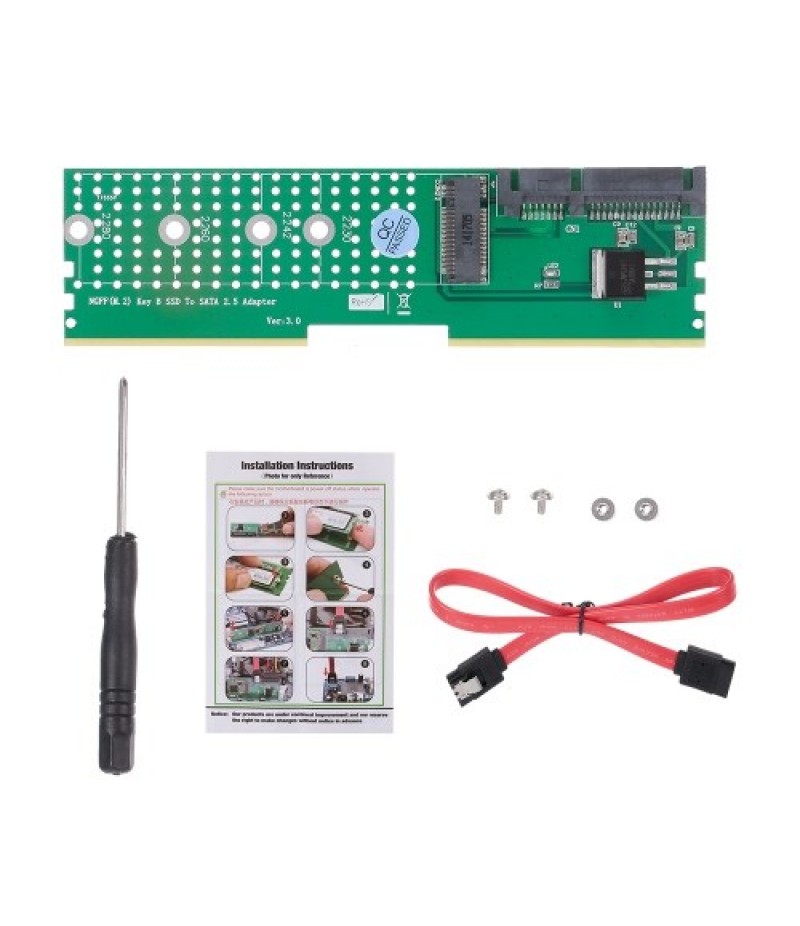 M.2 NGFF B-Key SSD to SATA Adapter DDR Memory Slot Expansion Board Raiser Riser Card Support 2230 2242 2260 2280 M2 SSD