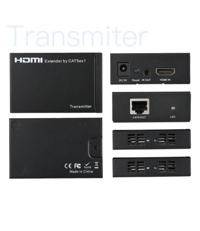 HD Extender over Single 100M CAT6 (TCP/IP) with IR 1080P Support Repeater Splitter