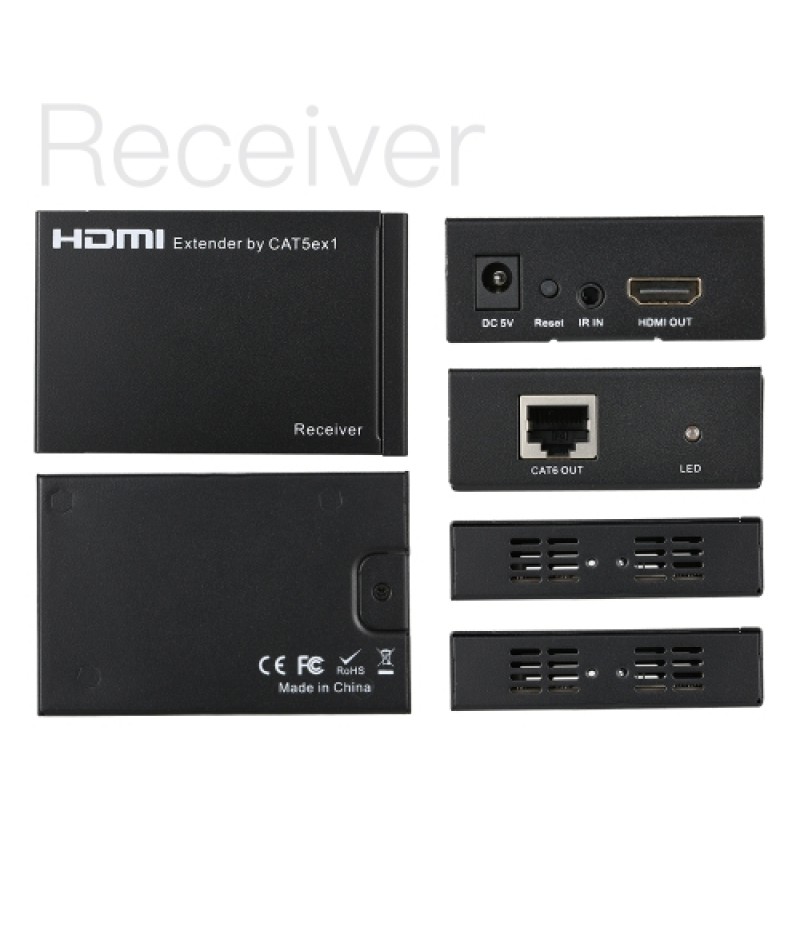 HD Extender over Single 100M CAT6 (TCP/IP) with IR 1080P Support Repeater Splitter