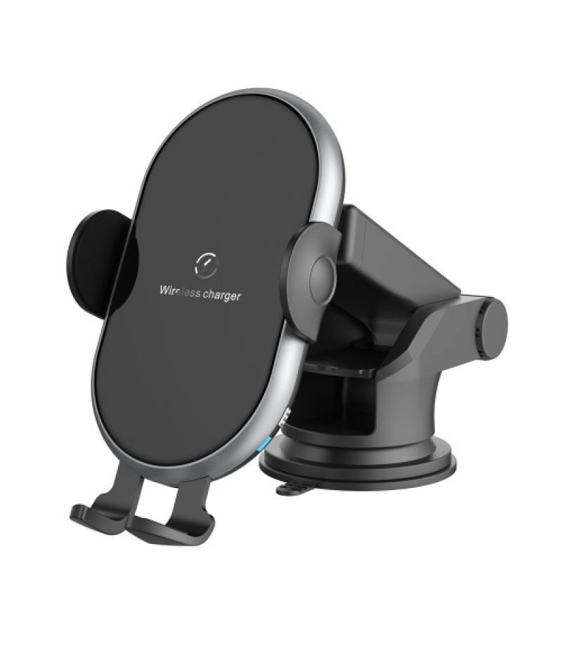 X366 Car Wireless Charger Full-Automatic Vehicle Bracket 10W Fast Charge Intelligent induction Holder with Chuck Bracket Gray
