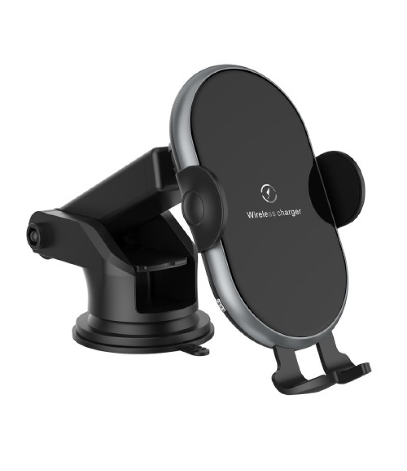 X366 Car Wireless Charger Full-Automatic Vehicle Bracket 10W Fast Charge Intelligent induction Holder with Chuck Bracket Gray