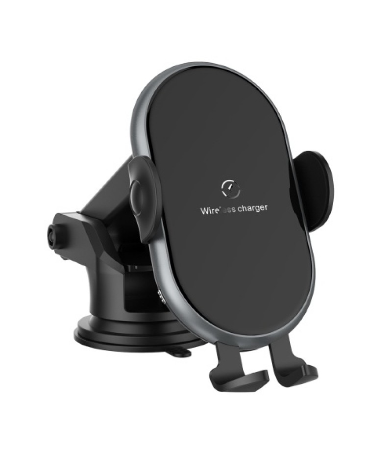 X366 Car Wireless Charger Full-Automatic Vehicle Bracket 10W Fast Charge Intelligent induction Holder with Chuck Bracket Gray