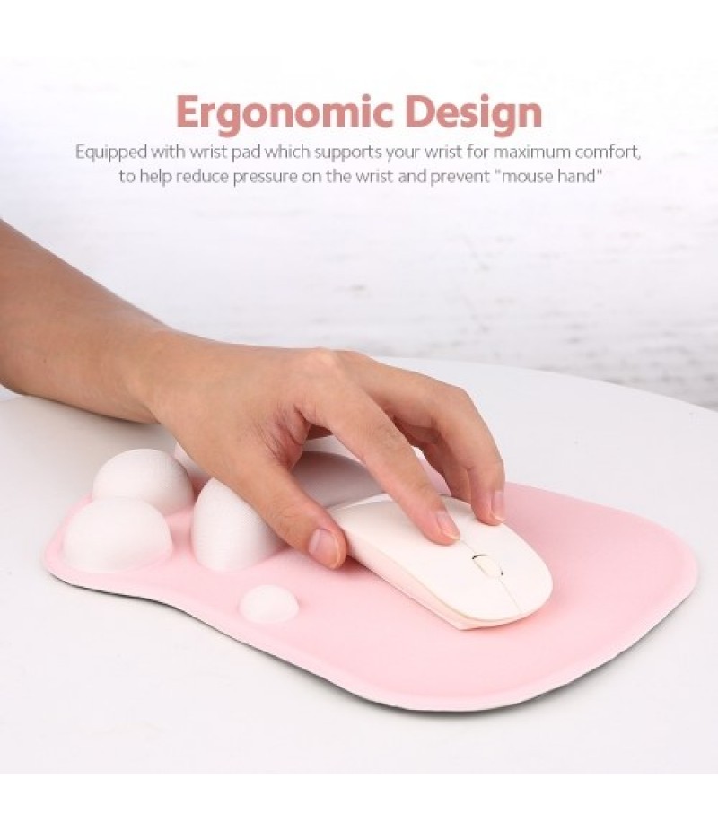 Silicone Mouse Wrist Pad Cute Cat Claw Silicone Mouse Pad Anti-slip Mouse Pad Smooth Movement Accurate Positioning Blue