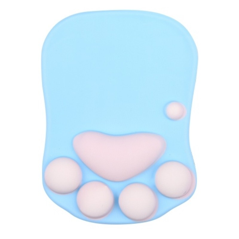 Silicone Mouse Wrist Pad Cute Cat Claw Silicone Mouse Pad Anti-slip Mouse Pad Smooth Movement Accurate Positioning Blue