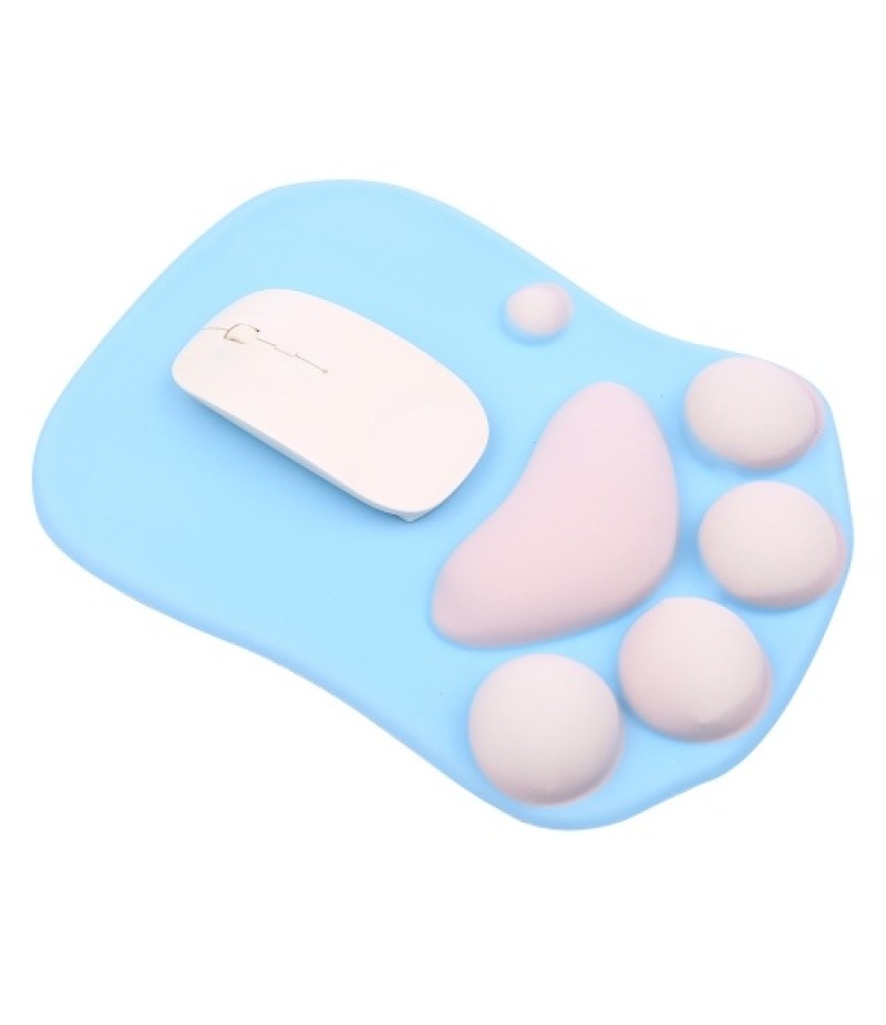 Silicone Mouse Wrist Pad Cute Cat Claw Silicone Mouse Pad Anti-slip Mouse Pad Smooth Movement Accurate Positioning Blue