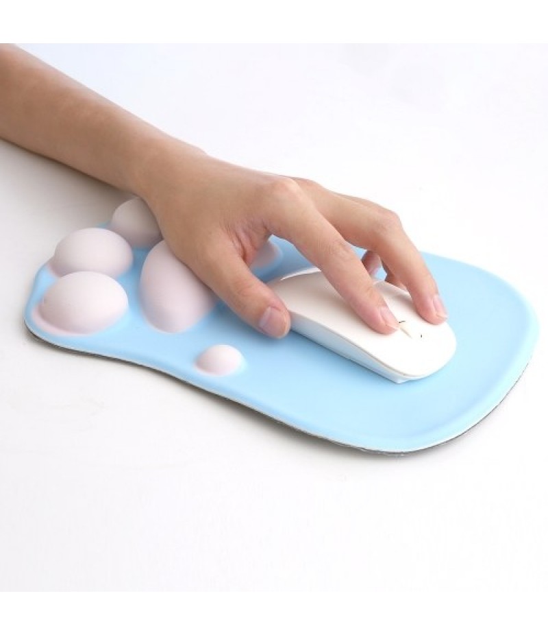 Silicone Mouse Wrist Pad Cute Cat Claw Silicone Mouse Pad Anti-slip Mouse Pad Smooth Movement Accurate Positioning Blue