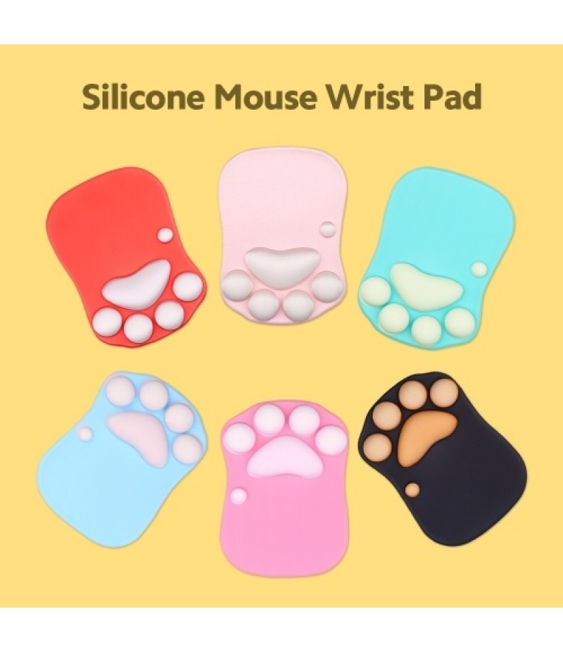 Silicone Mouse Wrist Pad Cute Cat Claw Silicone Mouse Pad Anti-slip Mouse Pad Smooth Movement Accurate Positioning Blue