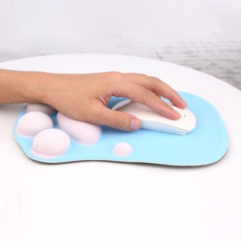 Silicone Mouse Wrist Pad Cute Cat Claw Silicone Mouse Pad Anti-slip Mouse Pad Smooth Movement Accurate Positioning Blue