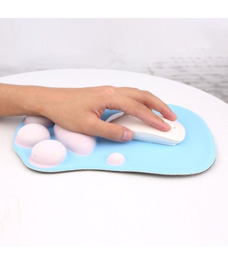 Silicone Mouse Wrist Pad Cute Cat Claw Silicone Mouse Pad Anti-slip Mouse Pad Smooth Movement Accurate Positioning Blue
