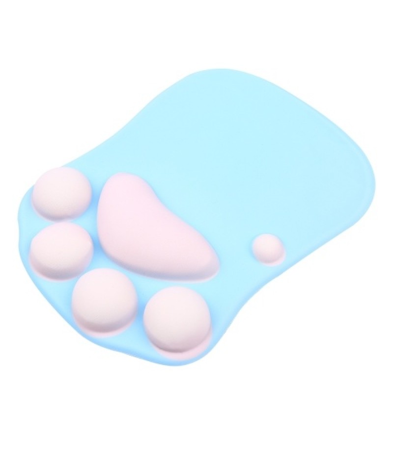 Silicone Mouse Wrist Pad Cute Cat Claw Silicone Mouse Pad Anti-slip Mouse Pad Smooth Movement Accurate Positioning Blue
