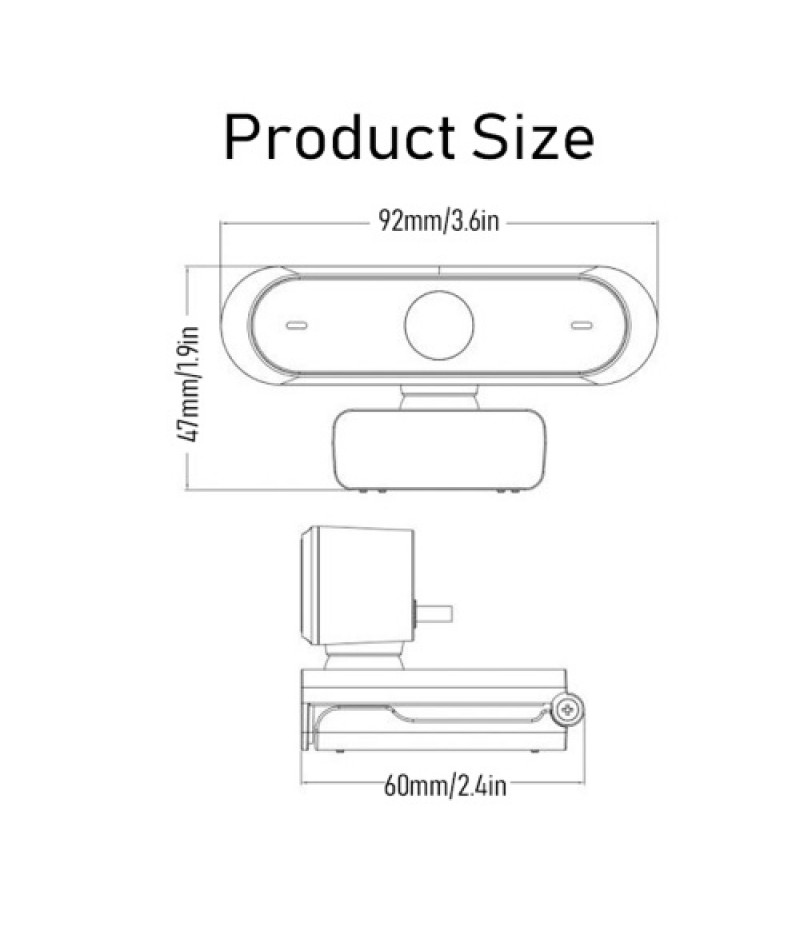 M9 1080P Portable Webcam Mini Computer Camera Anti-peeping Rotatable Camera for Broadcast Online Lesson Work Conference